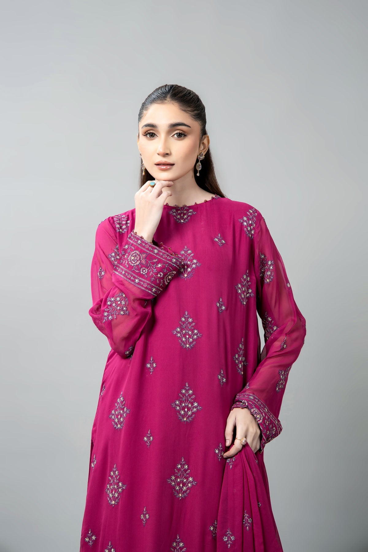 EMBROIDERED & EMBELISHED CHIFFON 3 PCS (UNSTITCHED)