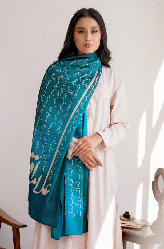 Karvaan Stole - Teal Blue