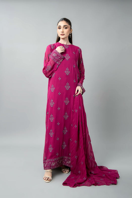 EMBROIDERED & EMBELISHED CHIFFON 3 PCS (UNSTITCHED)