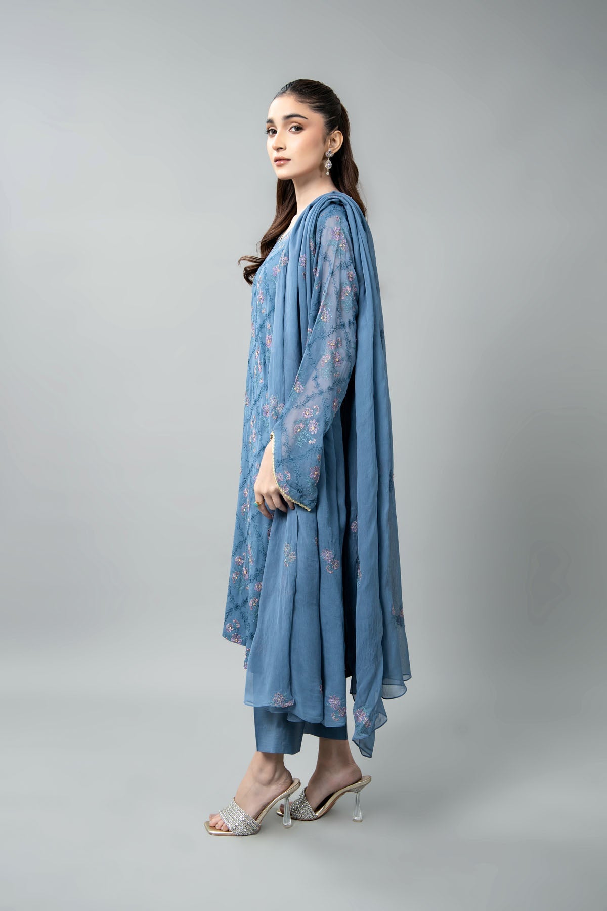 EMBROIDERED & EMBELISHED CHIFFON 3 PCS (UNSTITCHED)