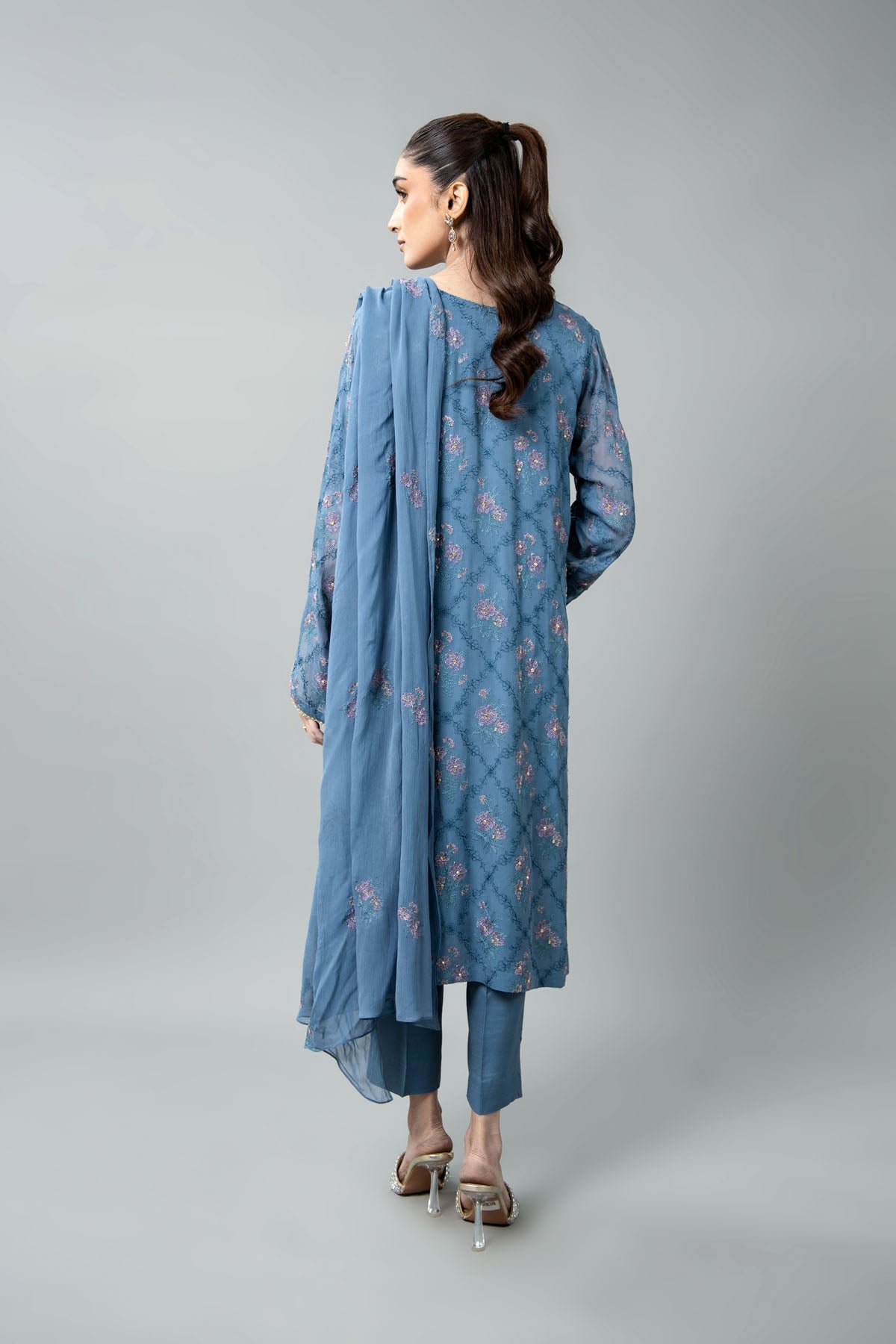 EMBROIDERED & EMBELISHED CHIFFON 3 PCS (UNSTITCHED)