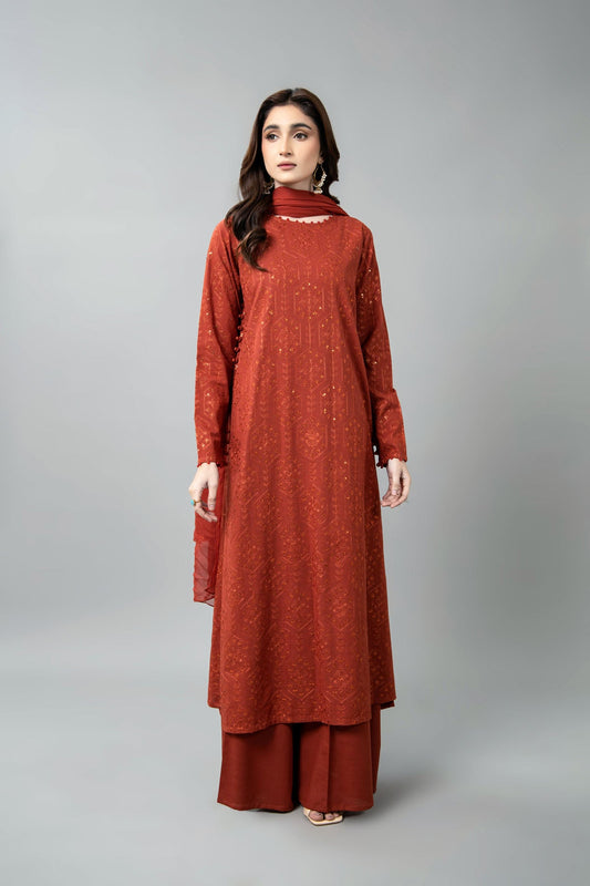 EMBROIDERED & EMBELISHED SLUB KHADDAR 3 PCS (UNSTITCHED)