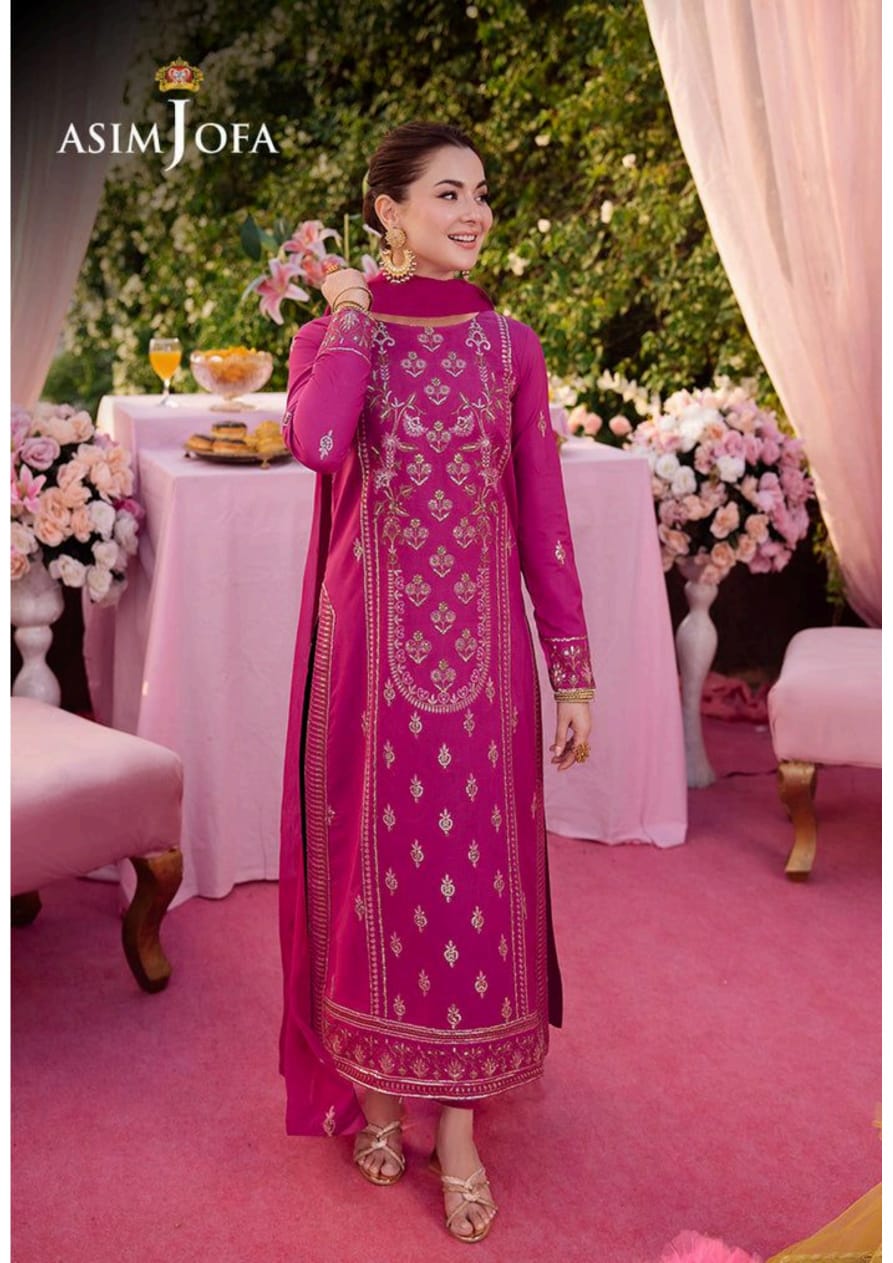 Asim jofa 3pc chiffon embroidery