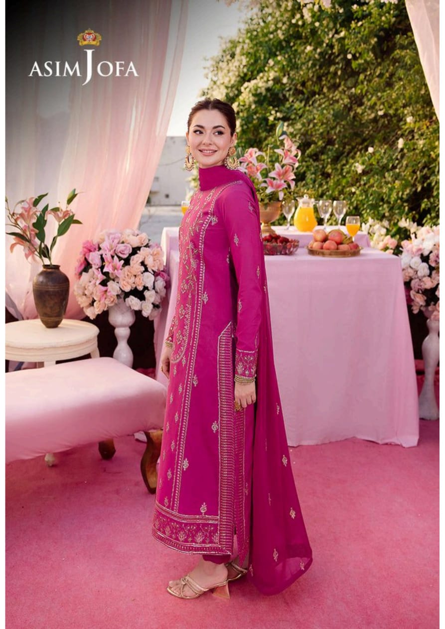 Asim jofa 3pc chiffon embroidery
