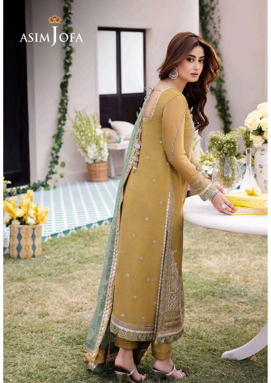 Asim jofa 3pc chiffon embroidery