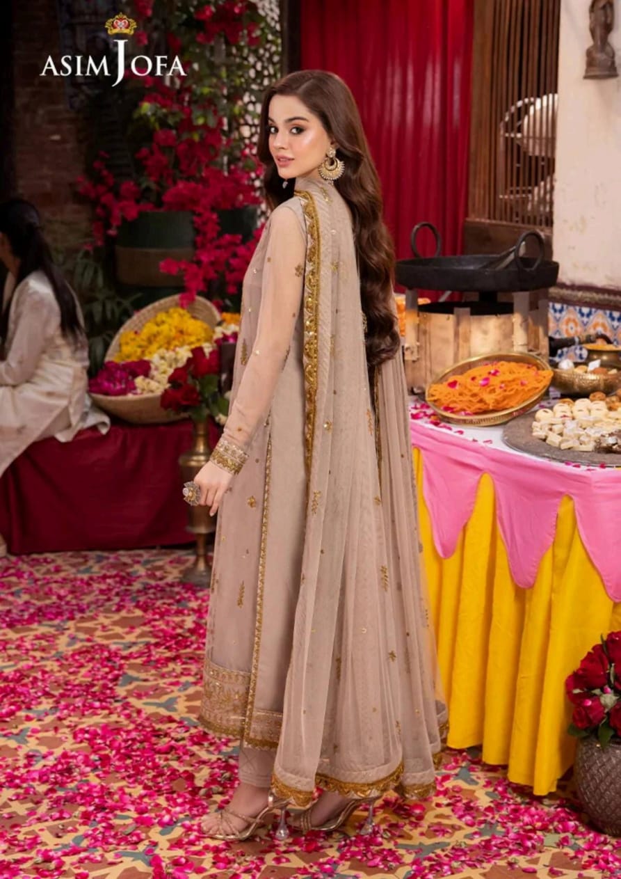 Asim jofa 3pc chiffon embroidery