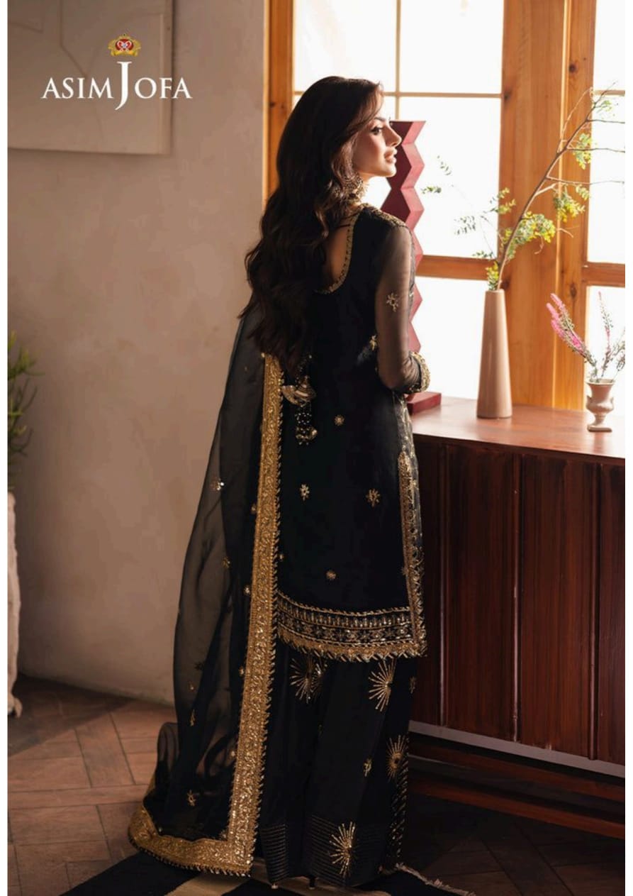 Asim jofa 3pc chiffon embroidery